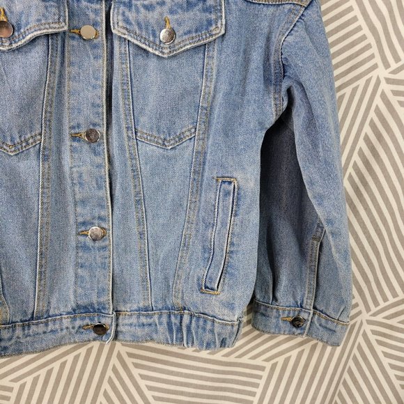 Womens Size Small Denim Jean Jacket Coat button up classic Medium wash casual - Picture 3 of 6